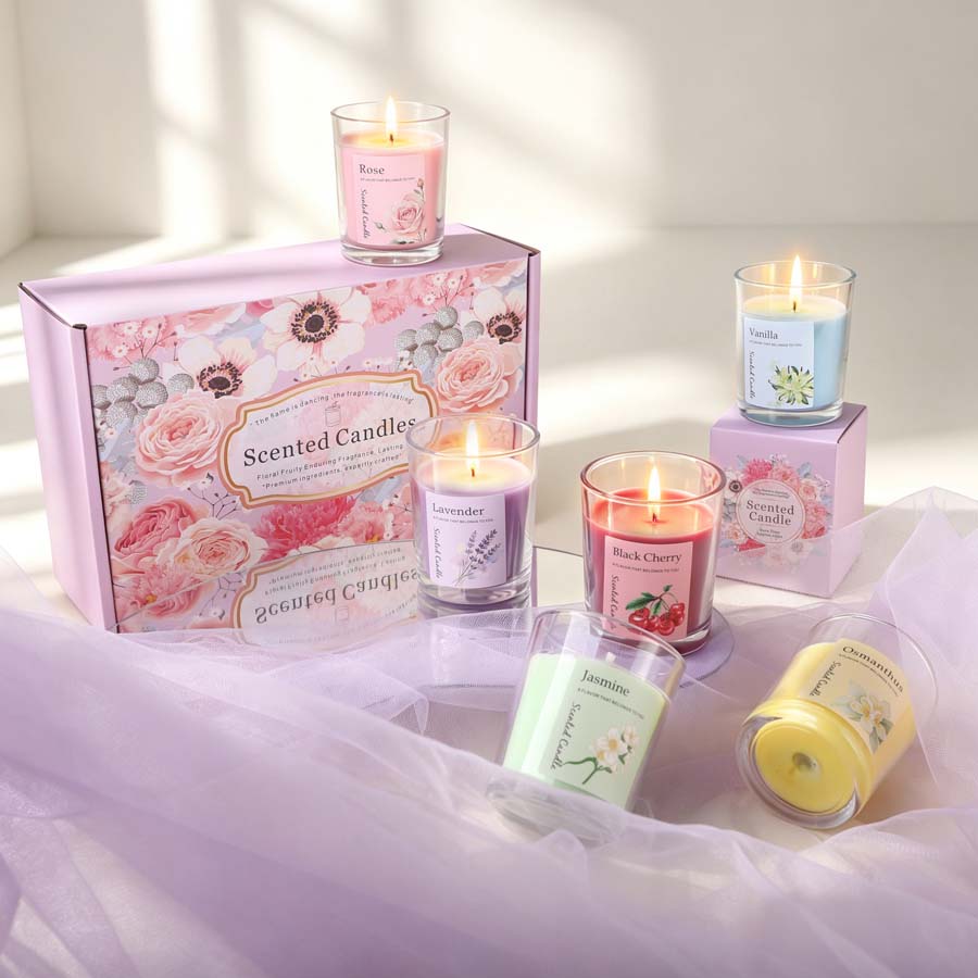 Home Fragrance Gift - Set de Regalo de Velas Aromáticas